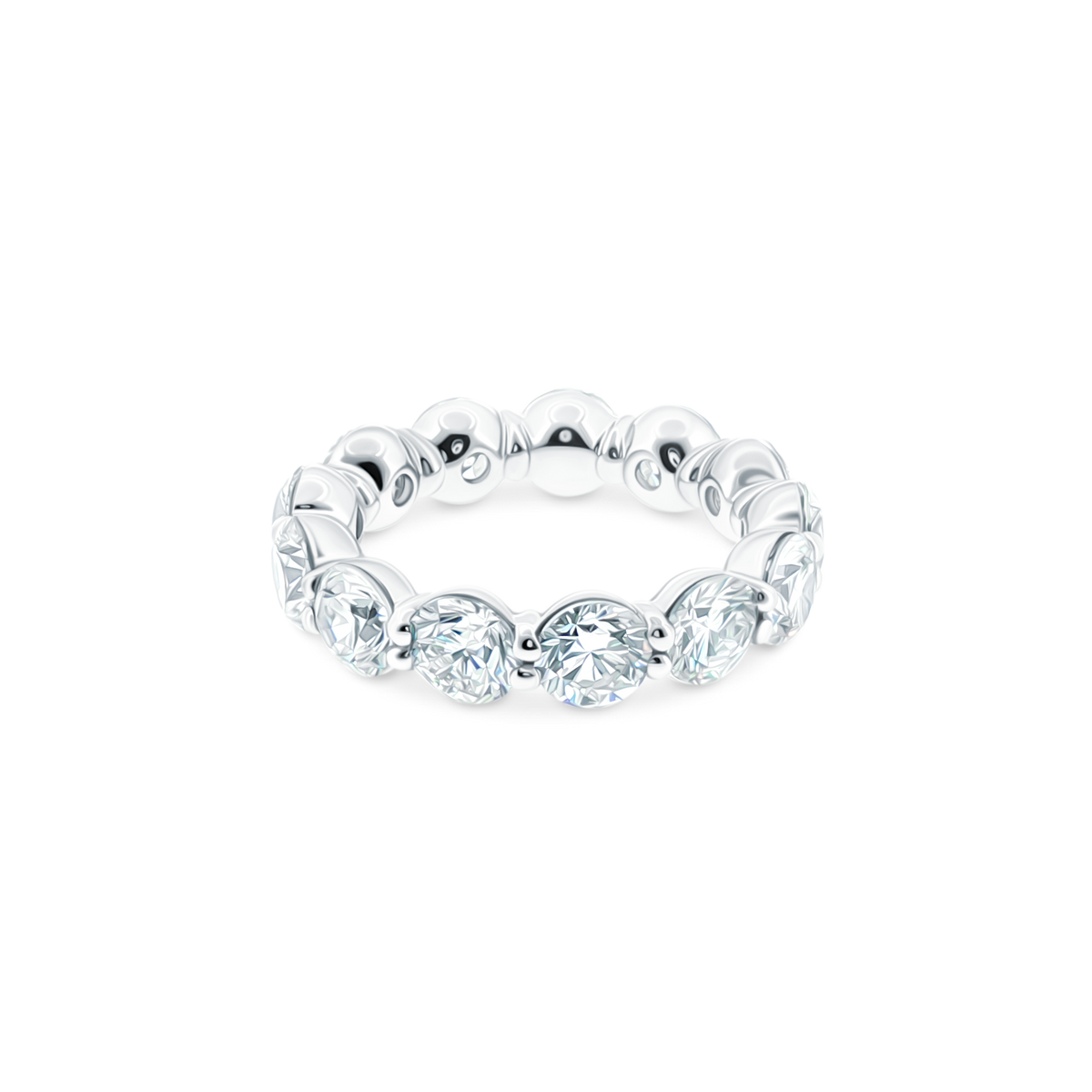 Platinum Round Cut Diamond Eternity Ring — photo 4 of 4