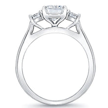 Three Stone Emerald Cut Engagement Ring w/ Square Emerald Channel-Set Side Stones Three Stone Emerald Cut Engagement Ring w/ Square Emerald Channel-Set Side Stones