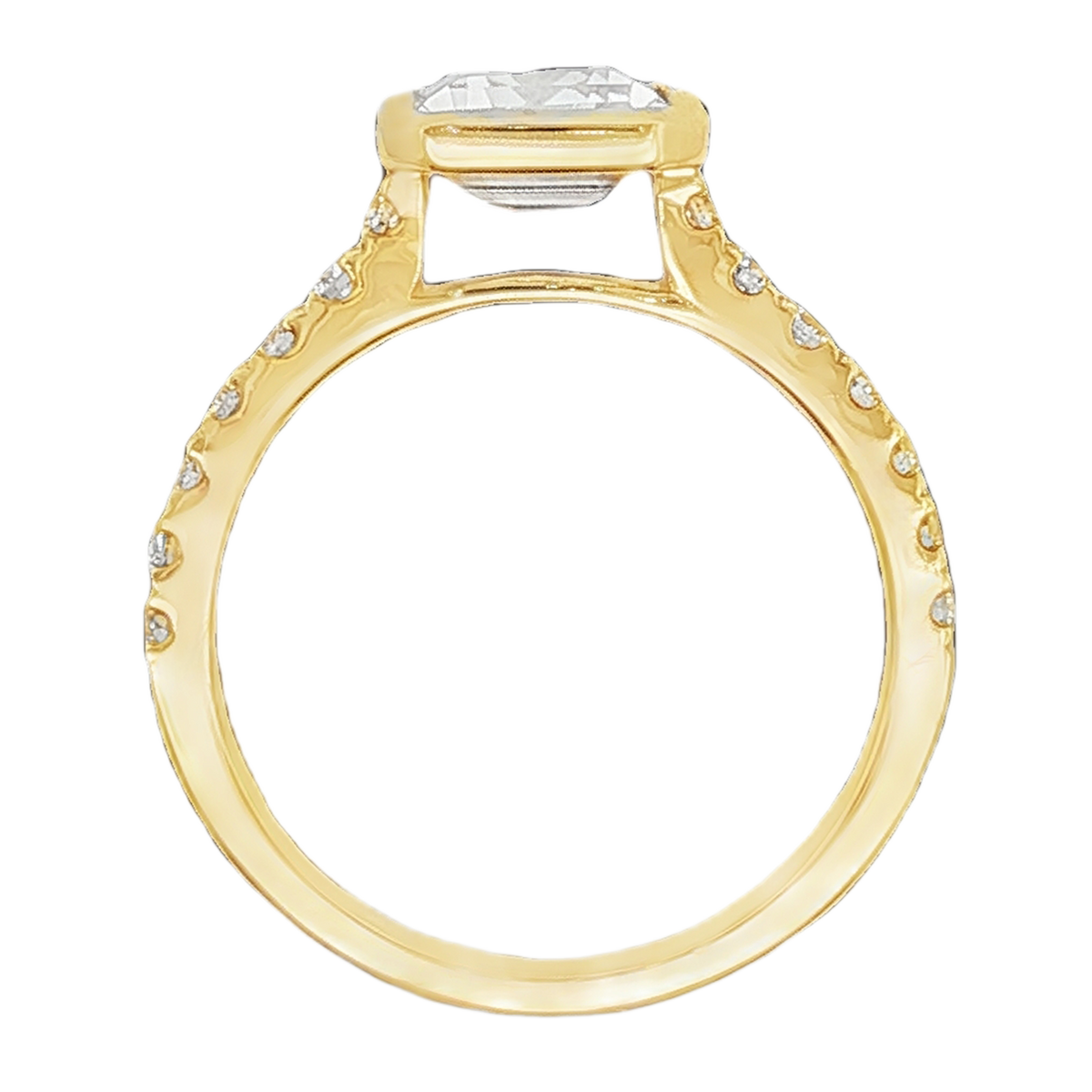 Signature Emerald Diamond Bezel Engagement Ring — photo 3 of 3