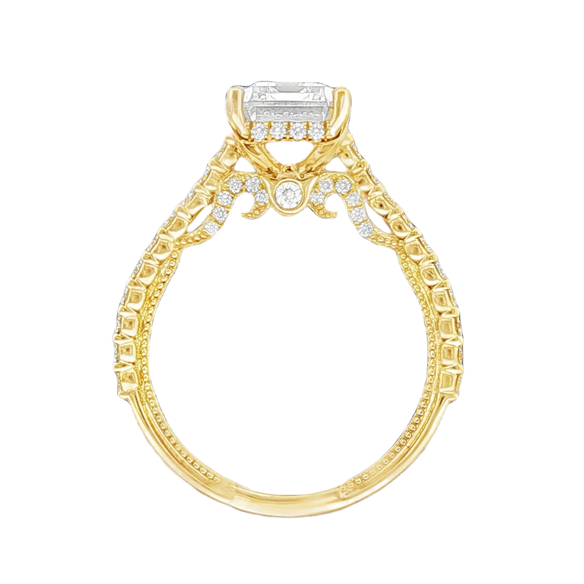 Verragio Emerald Diamond Pave Engagement Ring — photo 3 of 3