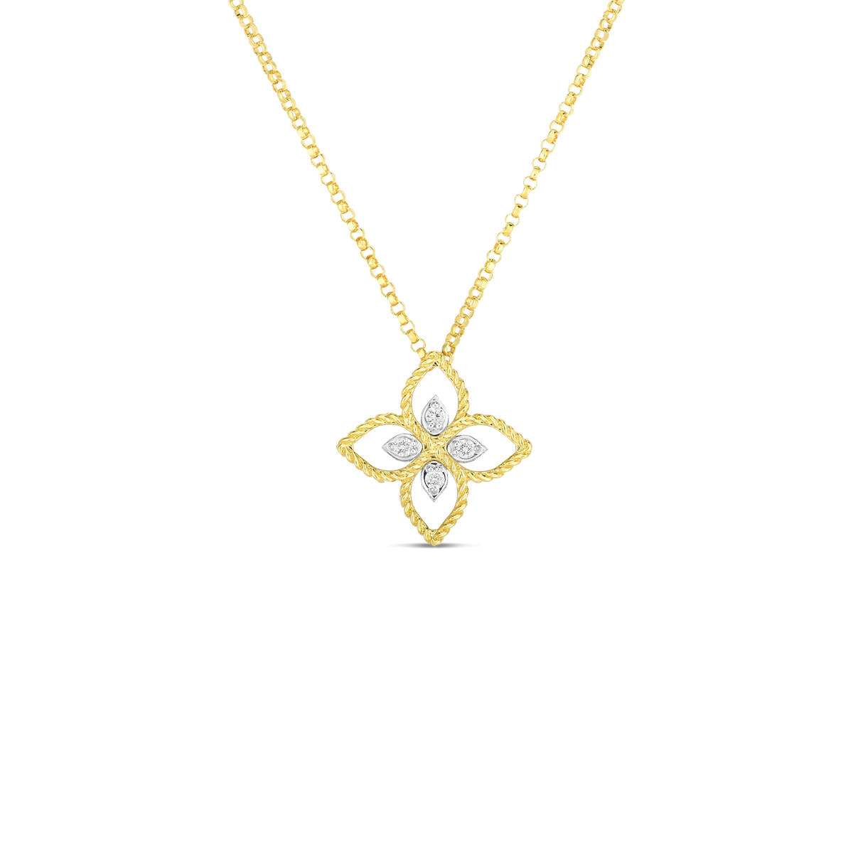 Roberto Coin 18K Gold Princess Open Frame Flower Necklace