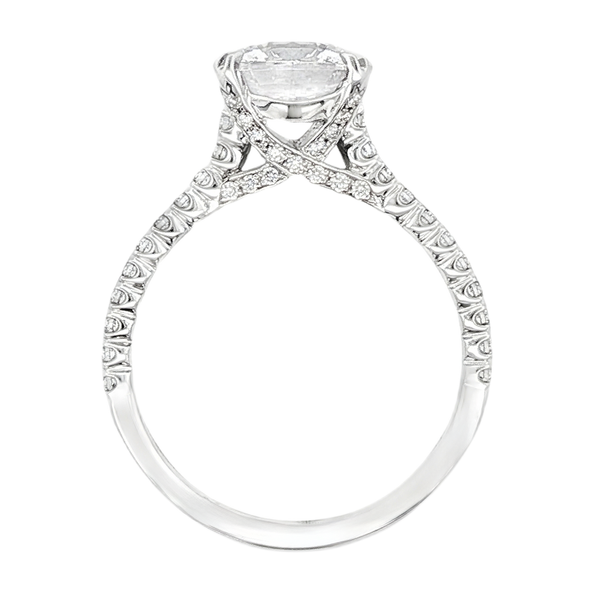 Christopher Designs Round Diamond Pave Engagement Ring — photo 3 of 3