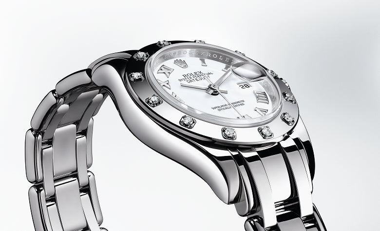 Classic models Rolex Pearlmaster with a diamond-set bezel