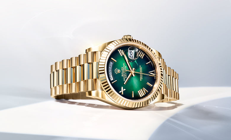 Modern models Rolex Day-Date with a green dial