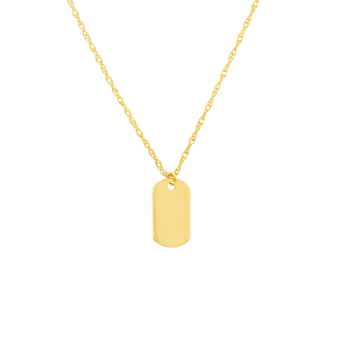 Gold Mini Dog Tag Necklace