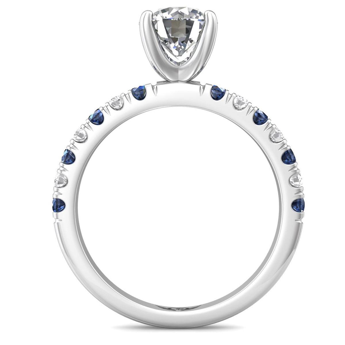 DERM4SA-1 - Martin Flyer Diamond & Sapphire Engagement Ring DERM4SA-1 - Martin Flyer Diamond & Sapphire Engagement Ring