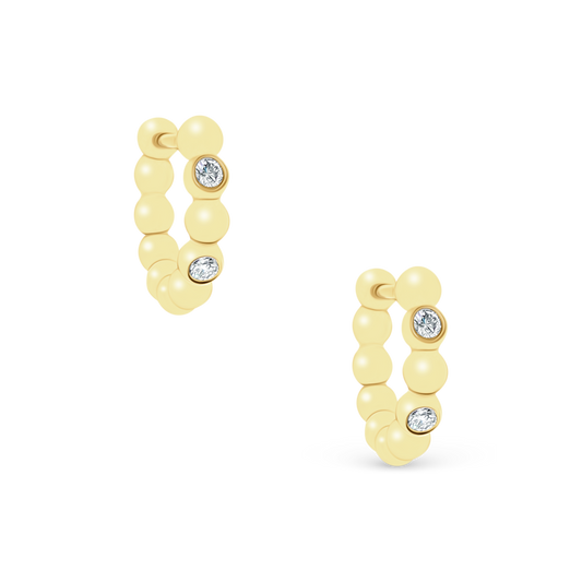 .08ct 14k Yellow Gold Diamond Huggys — photo 1 of 2