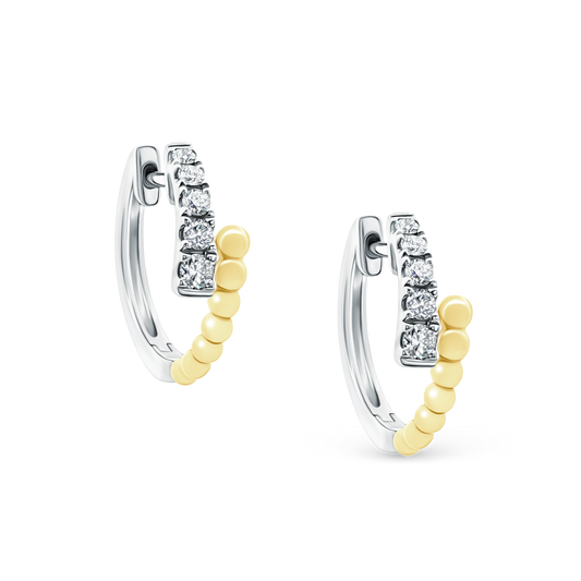 .20ct 14k Yellow and White Gold Diamond Huggys — photo 1 of 2
