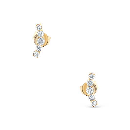 .27ct 14k Yellow Gold Diamond Bar Drop Earrings, SKU 150-6538