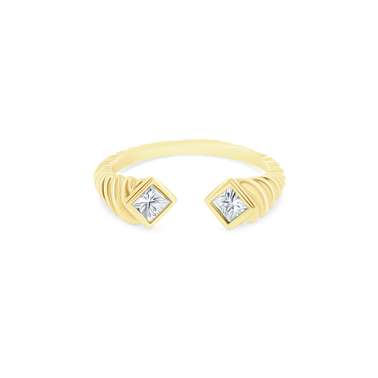 .31ct 14k Yellow Gold Diamond Fluted Bypass Ring - SKU 130-1953