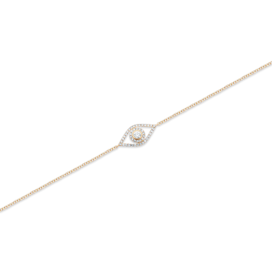 .32ct 14k Yellow Gold Diamond Evil Eye Bracelet, SKU 170-4164