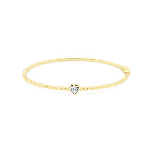 .32ct 14k Yellow Gold Heart Diamond Bangle — photo 1 of 2