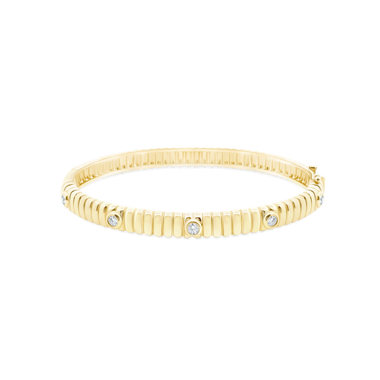 .33ct 14k Gold Diamond Bezel Bangle — photo 1 of 3