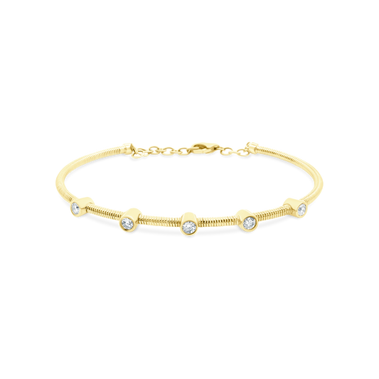 .37ct 14k Yellow Gold Diamond Cuff Bracelet — photo 1 of 1