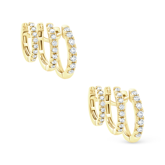 .38ct 14k Yellow Gold Diamond Huggys — photo 1 of 2