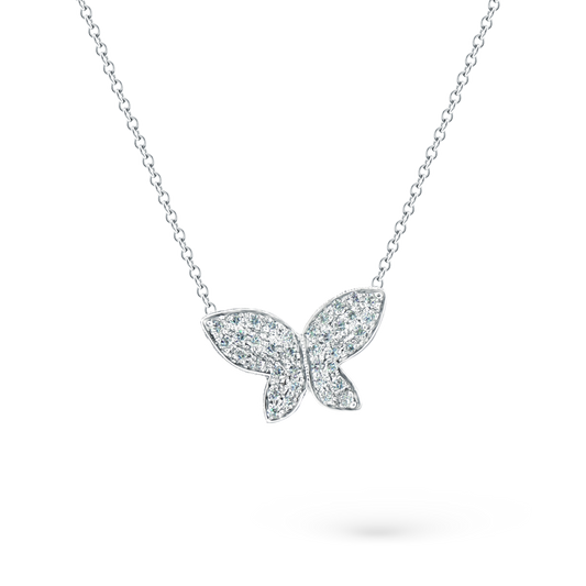 .39ct 14k White Gold Diamond Butterfly Pendant, SKU 160-5366