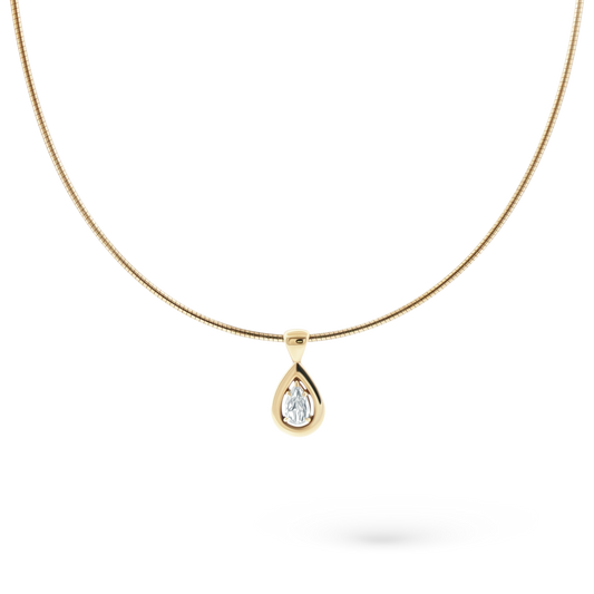 14k yellow gold diamond solitaire necklace 165-1757