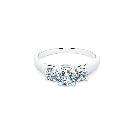 .71ct Three Stone Round Brilliant Cut Diamond Engagement Ring — photo 1 of 3