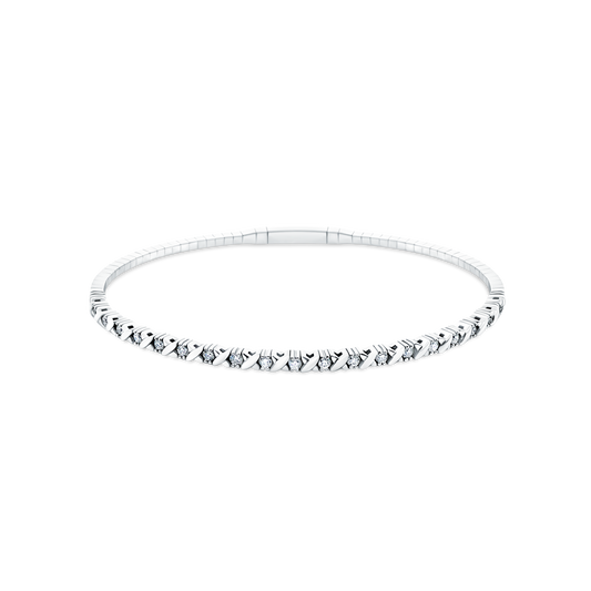 .50ct 14k White Gold Diamond Flex Bangle — photo 1 of 2