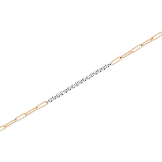 .51ct 14k Yellow and White Gold Diamond Link Bracelet — photo 1 of 2