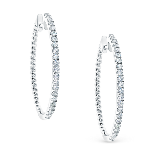 .52ct 18k White Gold Diamond Hoops — photo 1 of 1