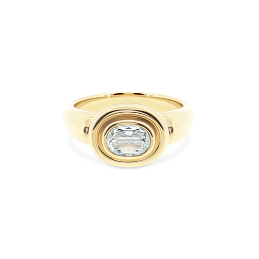 18k yellow gold bezel diamond ring 130-2088