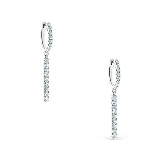 150-6613 0.55ct 18k White Gold Diamond Stick Earrings