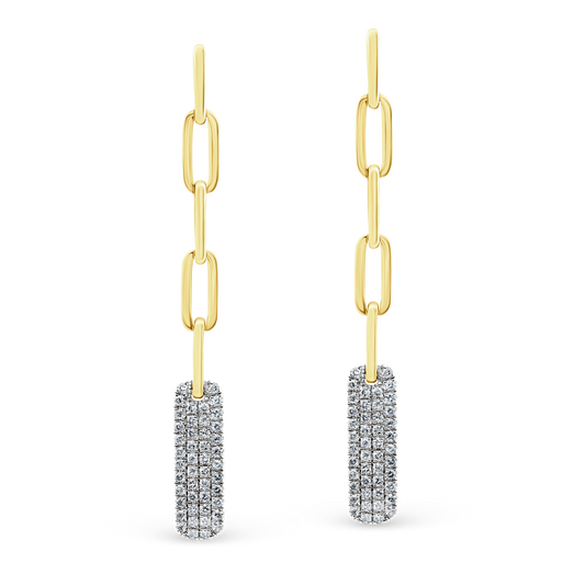 .62ct 14k Yellow Gold Diamond Link Drop Earrings — photo 1 of 3