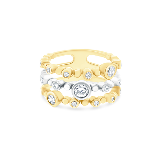 .66ct 14k Gold Diamond Triple Band - SKU 130-2034