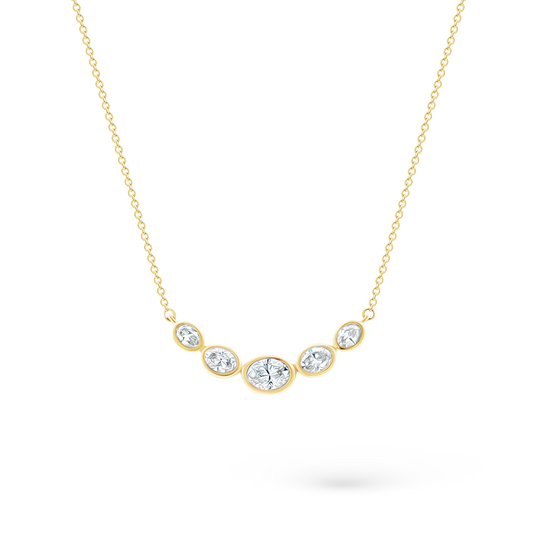14k yellow gold diamond curved bar necklace 165-1861