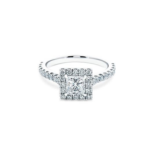 1.24ct Princess Halo Diamond Engagement Ring — photo 1 of 3