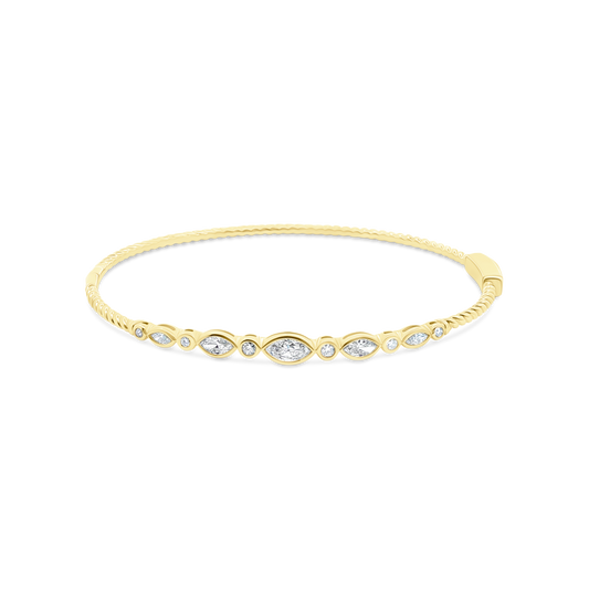 .72ct 14k Yellow Gold Bezel Set Diamond Bangle — photo 1 of 2