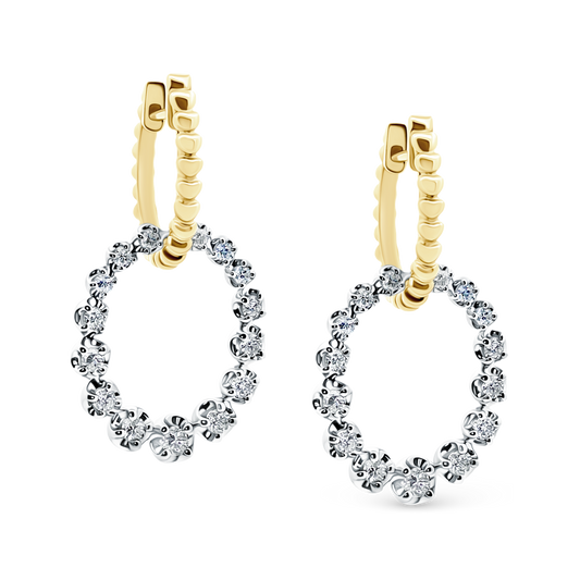 .74ct 18k Yellow and White Gold Diamond Earrings — photo 1 of 2
