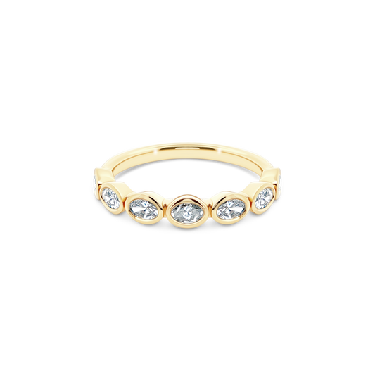 .74ct Bezel Set Oval Cut Diamond Wedding Ring — photo 1 of 3