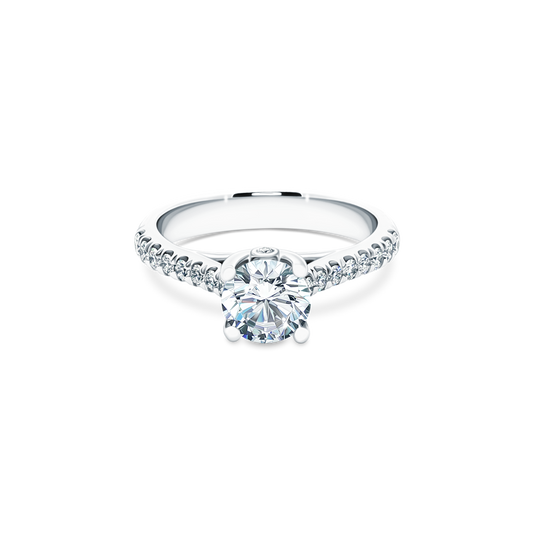 1.10ct Round Cut Diamond Pave Engagement Ring — photo 1 of 3