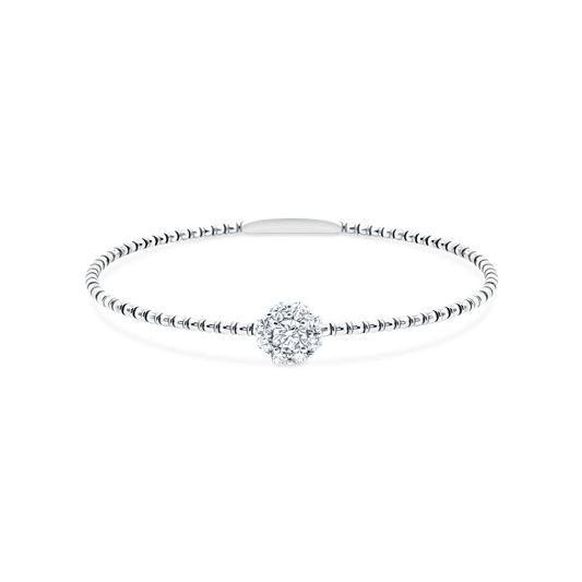 .86ct 14k White Gold Diamond Flower Bangle, SKU 170-4100