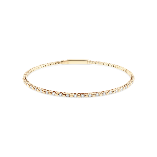 14k yellow gold diamond flexible bangle 170-4196