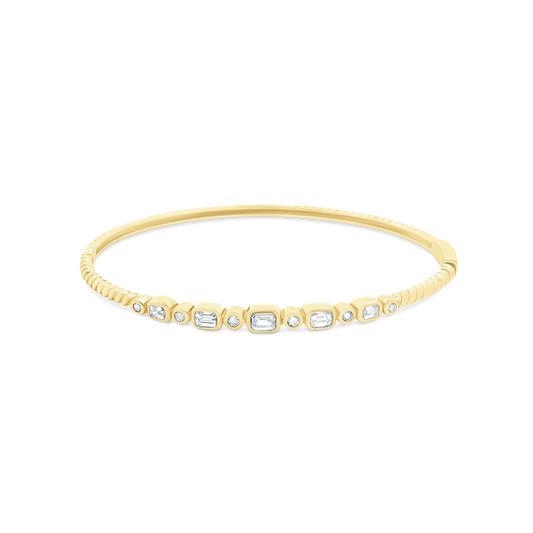 .94ct 18k Yellow Gold Bezel Set Diamond Bangle — photo 1 of 2