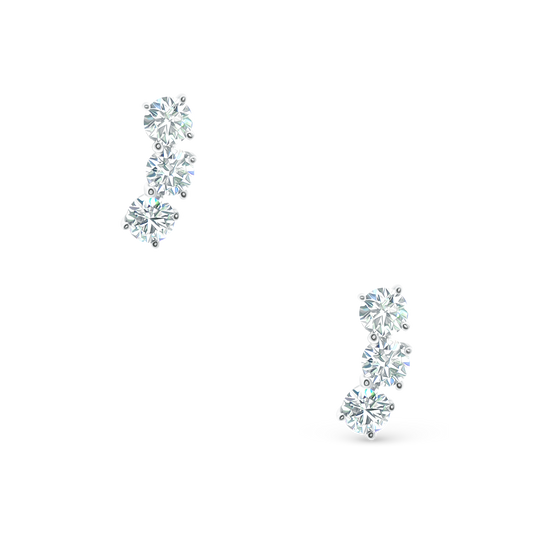 150-6617 0.95ct 18k White Gold Diamond Climber Earrings