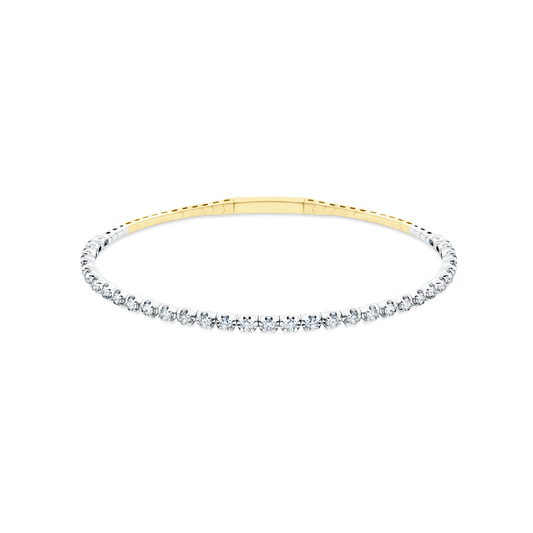1.99ct 14k White and Yellow Gold Diamond Flex Bangle — photo 1 of 2