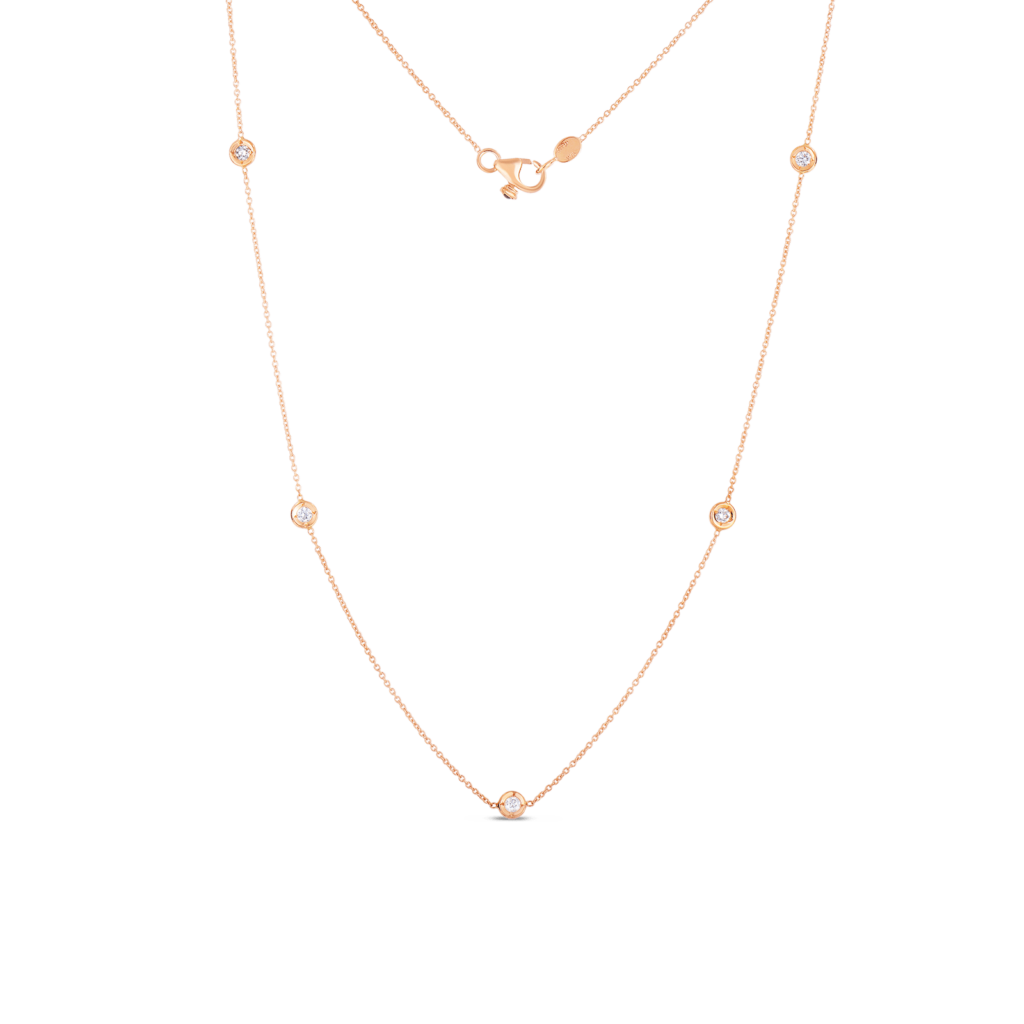 001316AYCHD0 Roberto Coin 18k Gold Station Diamond Necklace