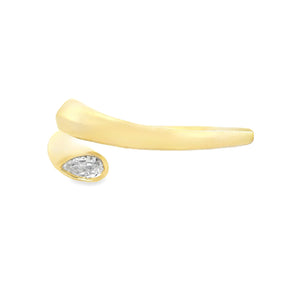 .23ct 14k Yellow Gold Diamond Bypass Ring