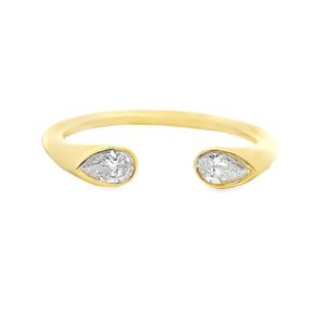 .28ct 14k Yellow Gold Diamond Bypass Ring