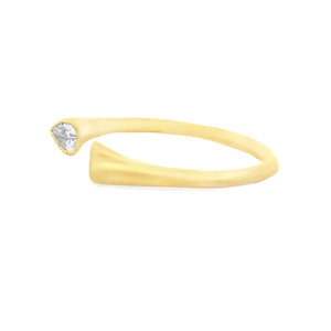 .28ct 14k Yellow Gold Diamond Bypass Ring