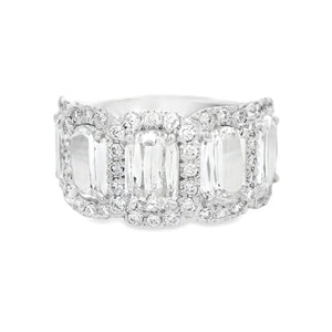 This stunning 18k white gold diamond band by Christopher Designs fe...