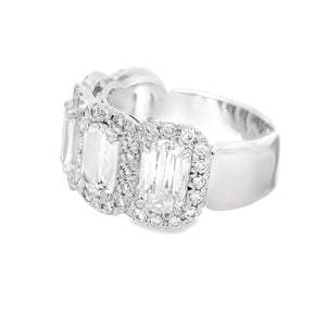 This stunning 18k white gold diamond band by Christopher Designs fe...
