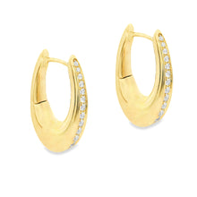 These dainty and beautiful 18k yellow gold earrings feature 28 roun...