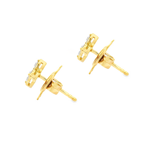 
Dainty 18k yellow gold diamond earrings 
Diamonds total approximat...