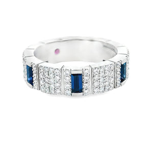 Roberto Coin 18K White Gold Diamond and Sapphire Ring