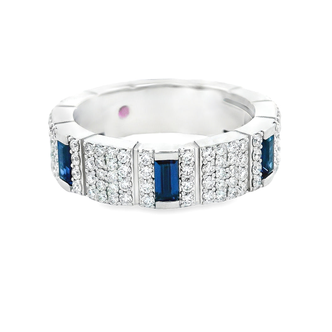 Roberto Coin 18K White Gold Diamond and Sapphire Ring